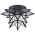 Black Moravian Star Ceiling Light Flush Mount, Transparent, 12.7-IN
